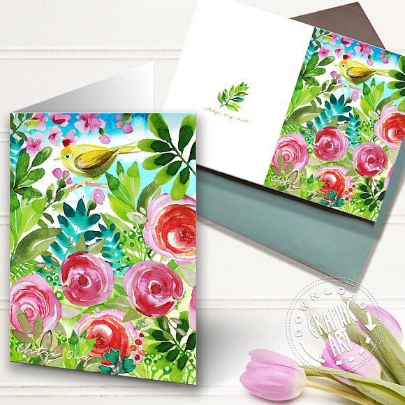 Printable cards; Easter bird; in Card Templates - product preview 1