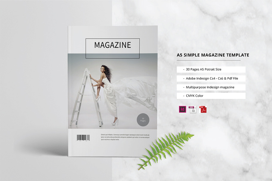 A5 Simple Magazine Template in Magazine Templates - product preview 8
