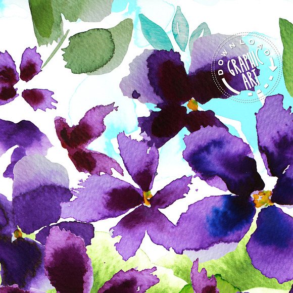 Printable cards; Spring Violets in Card Templates - product preview 5