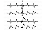 Musical Notes SVG, Musical Heartbeat