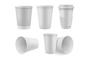 Realistic coffee cup mock up set