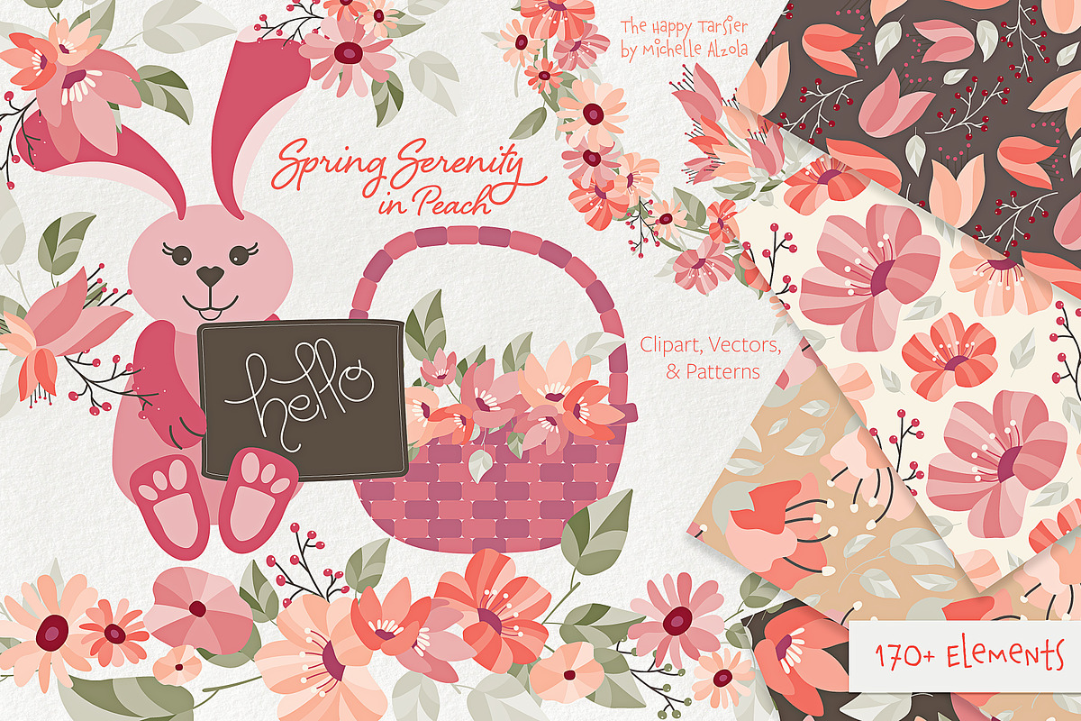 Spring Serenity in Peach in Illustrations - product preview 8