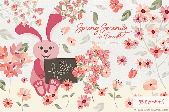 Spring Serenity in Peach in Illustrations - product preview 1