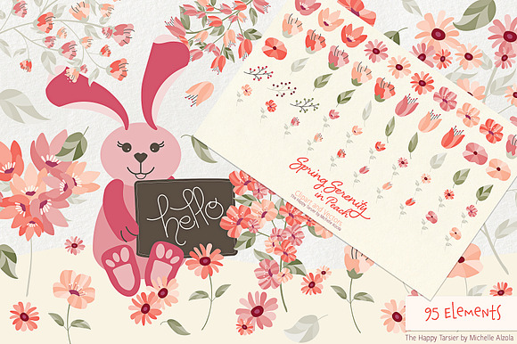 Spring Serenity in Peach in Illustrations - product preview 2