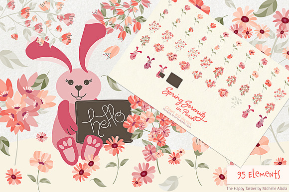Spring Serenity in Peach in Illustrations - product preview 3