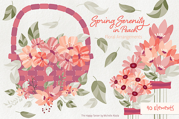 Spring Serenity in Peach in Illustrations - product preview 4