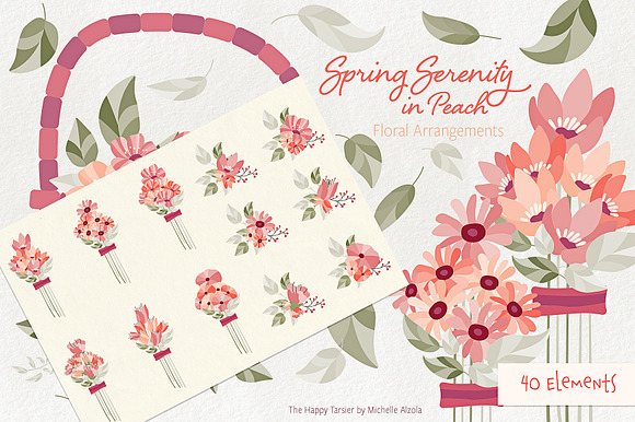 Spring Serenity in Peach in Illustrations - product preview 5