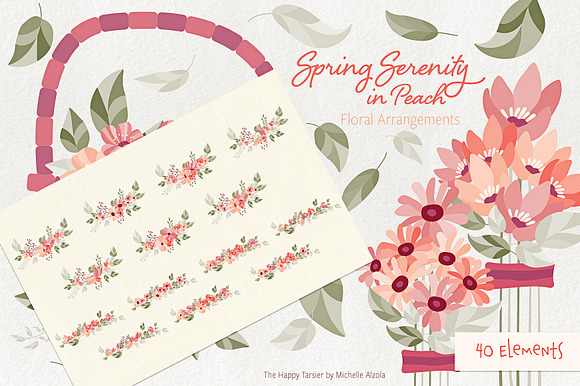 Spring Serenity in Peach in Illustrations - product preview 6
