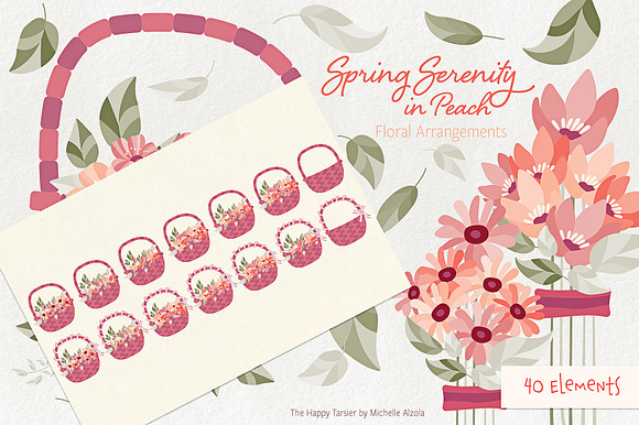 Spring Serenity in Peach in Illustrations - product preview 7