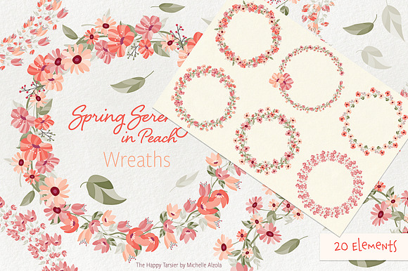 Spring Serenity in Peach in Illustrations - product preview 9