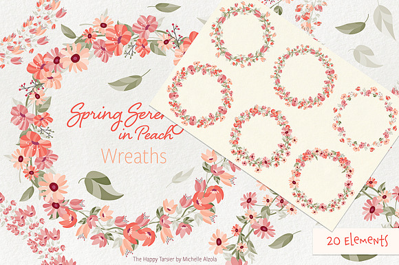 Spring Serenity in Peach in Illustrations - product preview 10