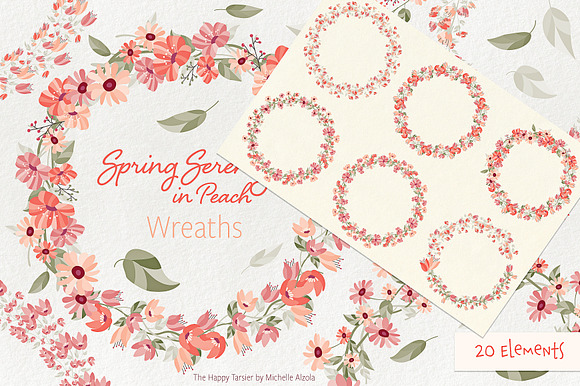 Spring Serenity in Peach in Illustrations - product preview 11