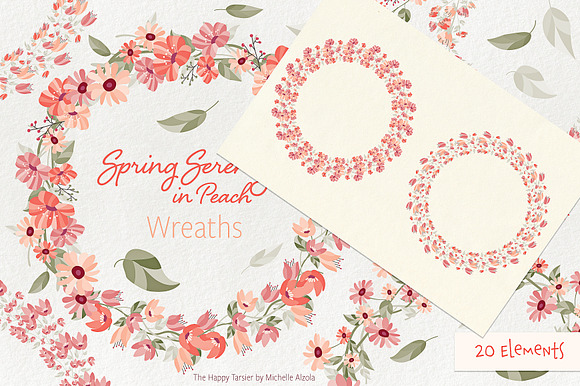 Spring Serenity in Peach in Illustrations - product preview 12