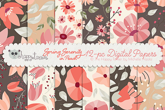 Spring Serenity in Peach in Illustrations - product preview 13