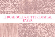 18 ROSE GOLD GLITTER PAPERS