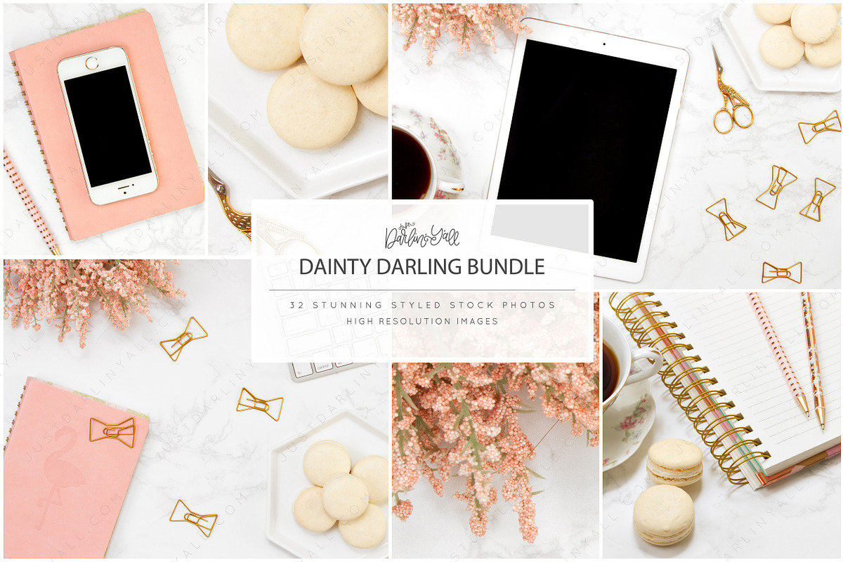 Marble Pink Desktop Macarons in Mobile & Web Mockups - product preview 8