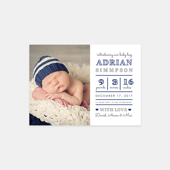 Birth Announcement Template in Card Templates - product preview 2