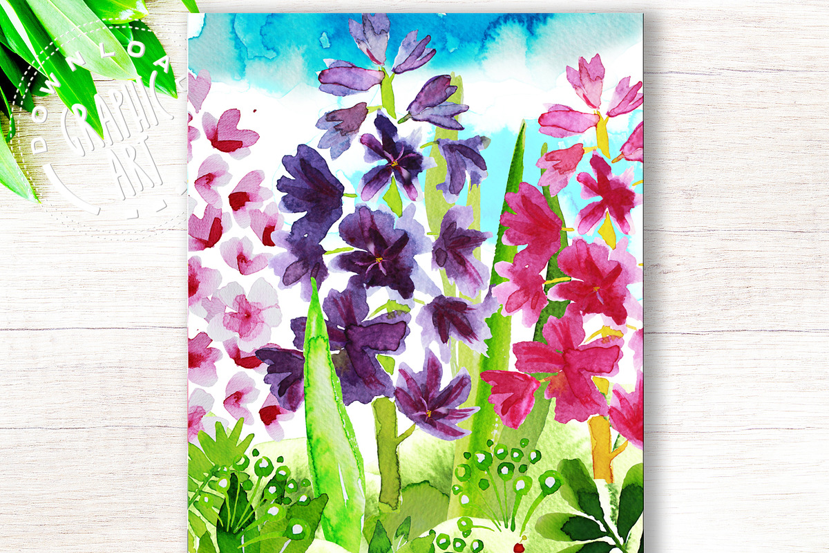 Printable cards; Spring Garden in Card Templates - product preview 8