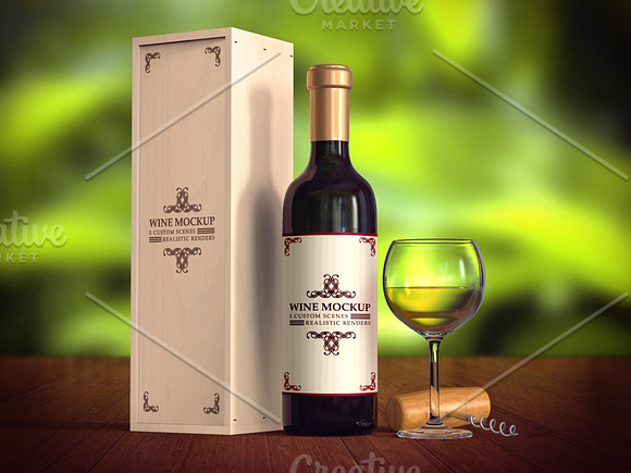5 Scene Wine Mockup Pack in Product Mockups - product preview 2
