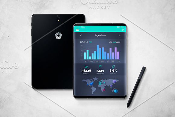 S9 Tablet Mockup in Mobile & Web Mockups - product preview 1