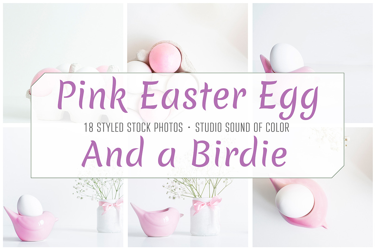 Easter Eggs Bundle Pink and White  in Instagram Templates - product preview 8