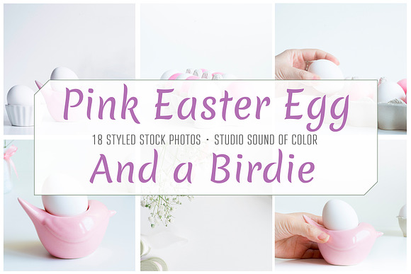 Easter Eggs Bundle Pink and White  in Instagram Templates - product preview 4