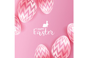 Easter eggs on pink background