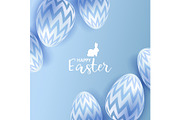 Easter eggs on blue background