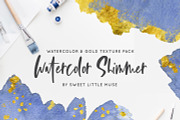 Watercolor and Gold Texture Pack