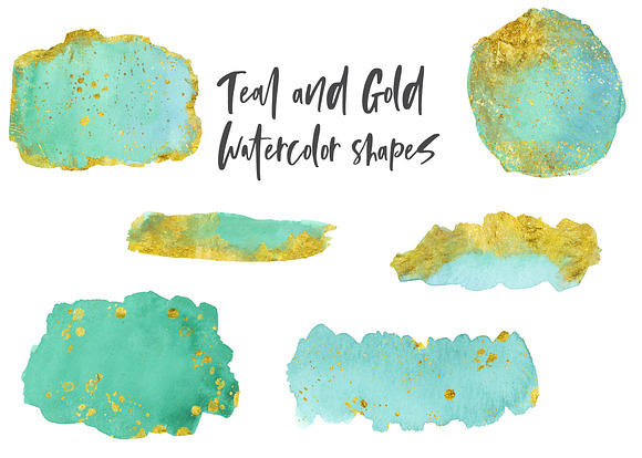 Watercolor and Gold Texture Pack in Textures - product preview 2