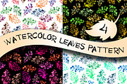 Watercolor leaves pattern