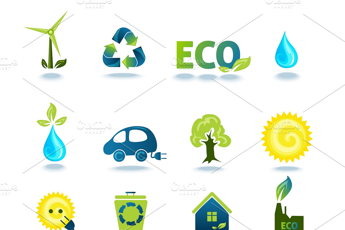 Ecology icons set in Graphics - product preview 8