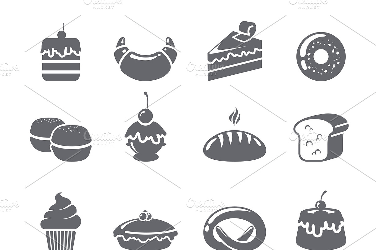Baking icons black set in Graphics - product preview 8