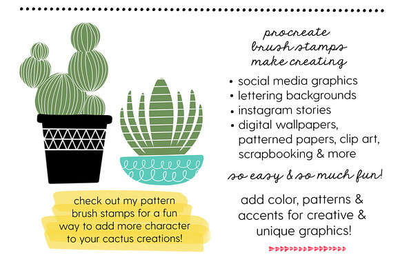 Cactus Brush Stamps for Procreate in Photoshop Brushes - product preview 1