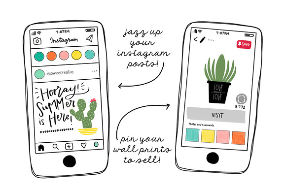 Cactus Brush Stamps for Procreate in Photoshop Brushes - product preview 2