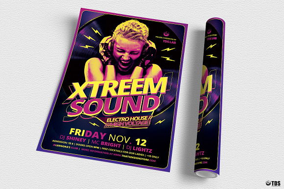 Xtreem Sound Flyer Template in Flyer Templates - product preview 2