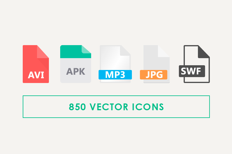 170 File Type Vector Icons