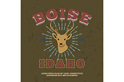 Boise, Idaho.  t-shirt graphic print