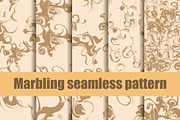 Marbling seamless pattern set