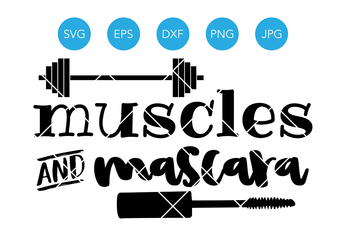 Muscles and Mascara SVG Cut File in Illustrations - product preview 8
