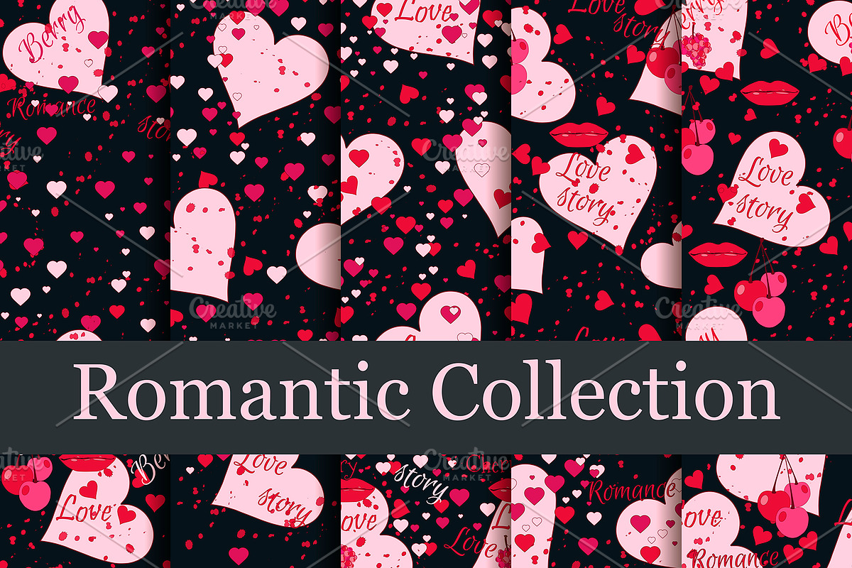 Romantic seamless pattern set in Patterns - product preview 8