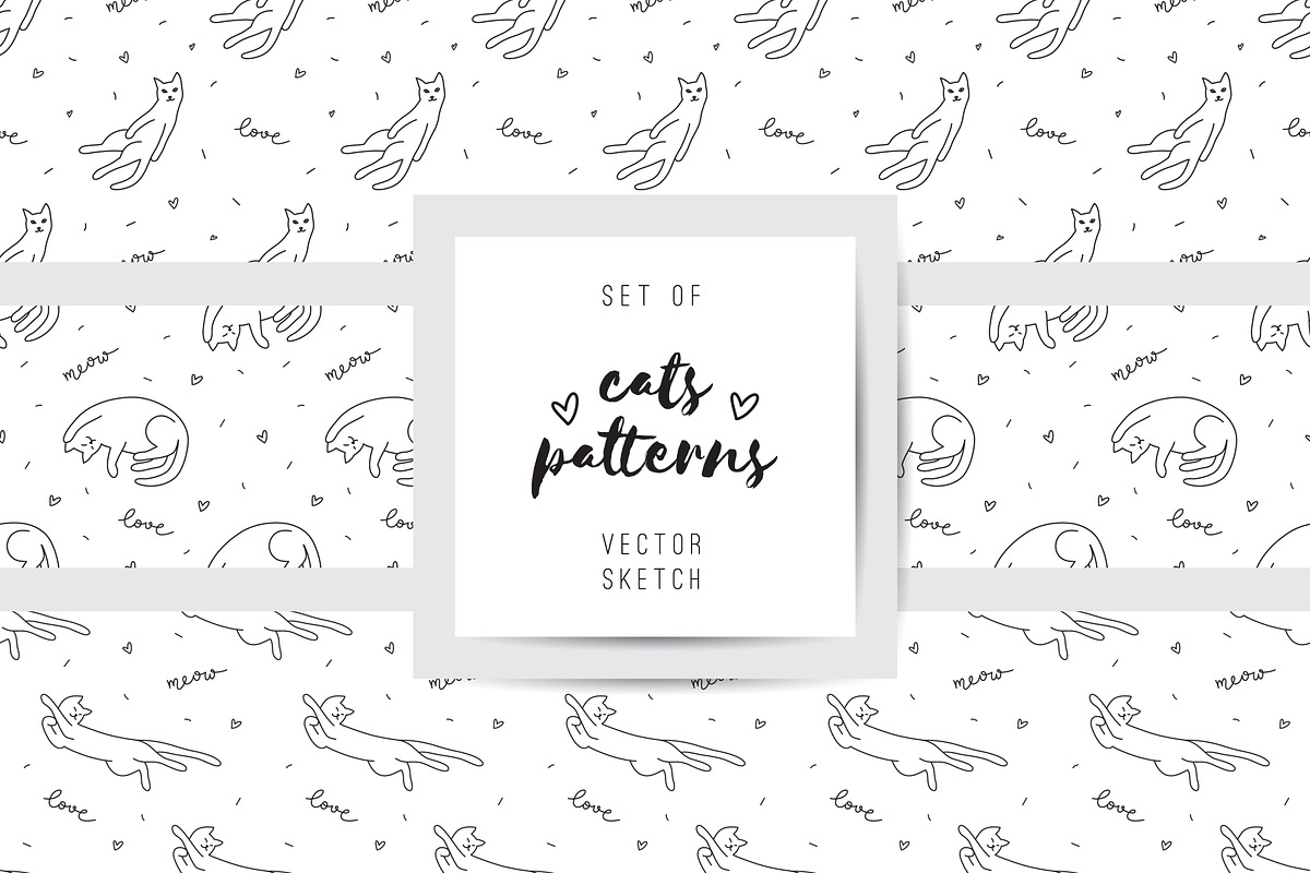 Cats, 9 seamless patterns! in Patterns - product preview 8