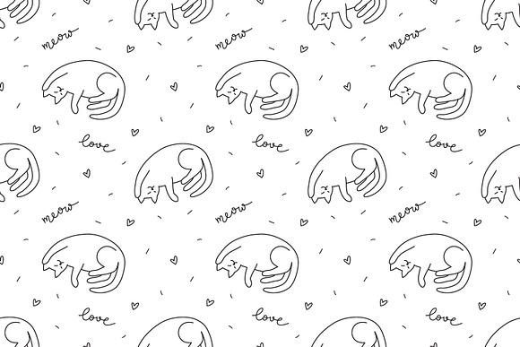 Cats, 9 seamless patterns! in Patterns - product preview 1