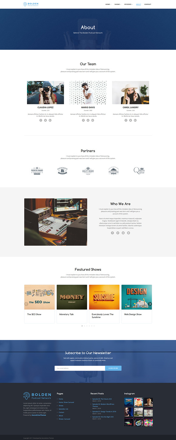 Bolden Podcast Network Theme in WordPress Business Themes - product preview 5