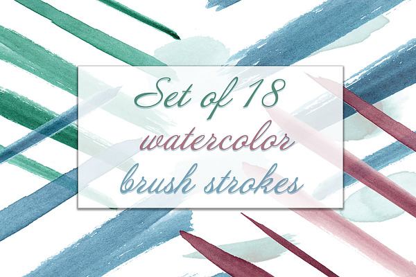 Set of 18 watercolor brushes 