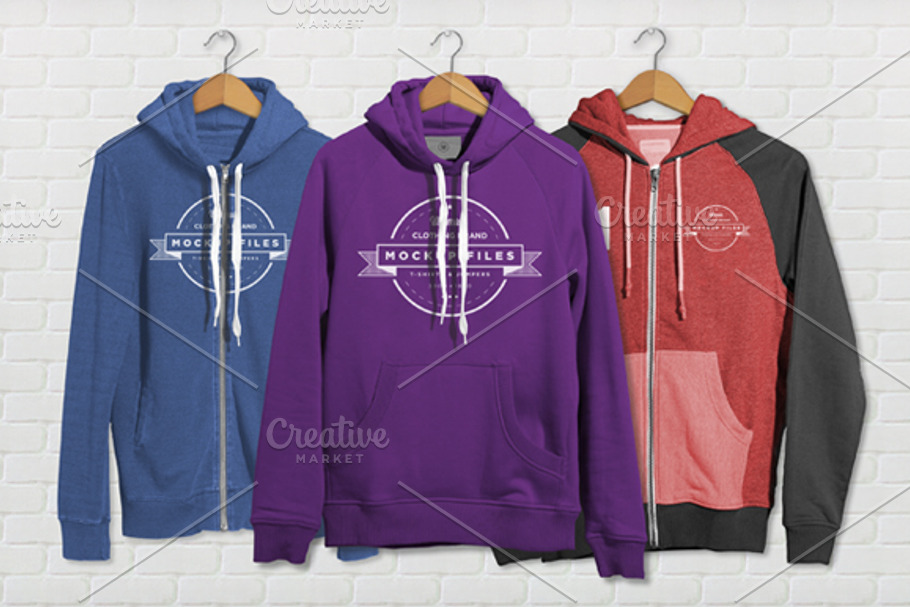 Triple Hoody Mockups in Product Mockups - product preview 8