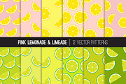Vector Lemonade and Limeade Patterns