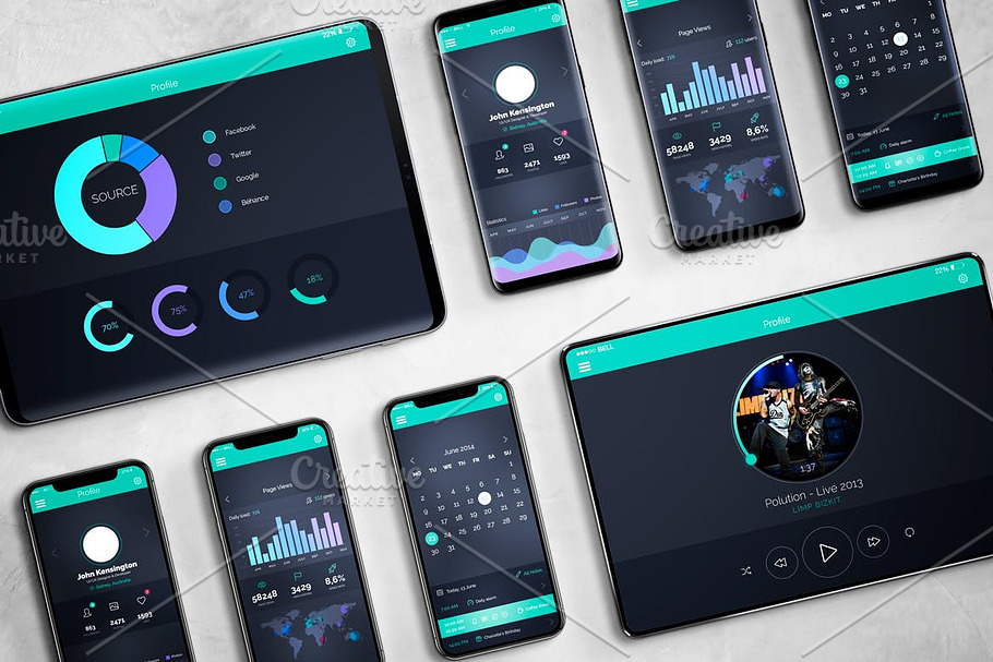 Android & iOS Mockup V.2 in Mobile & Web Mockups - product preview 8