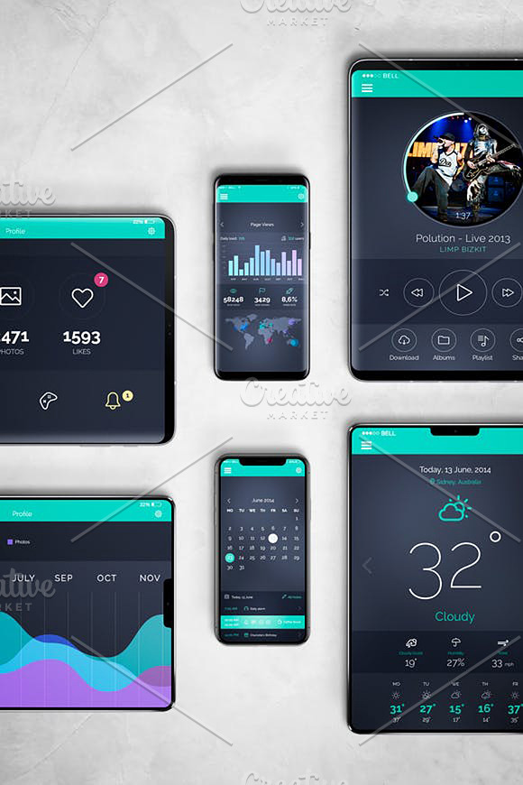 Android & iOS Mockup V.2 in Mobile & Web Mockups - product preview 2