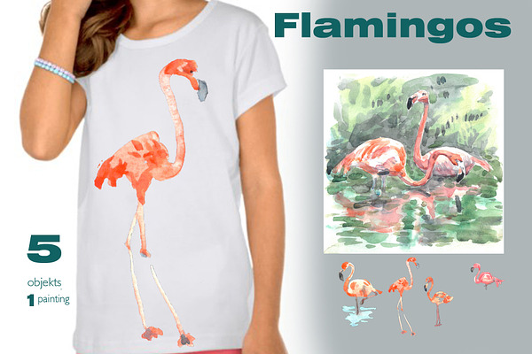 Flamingos on a walk